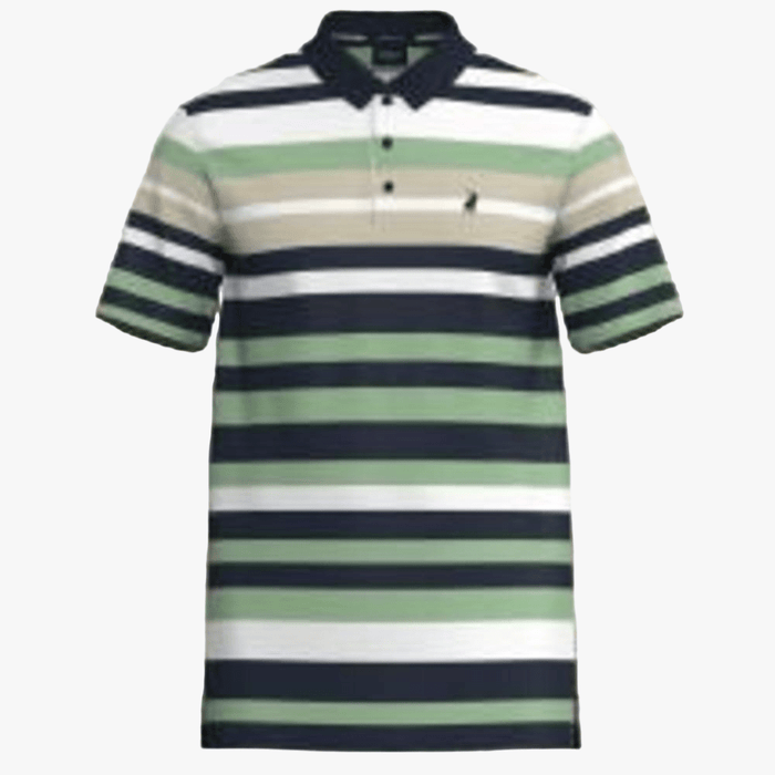 Polo Mens Bold Stripe Short Sleeve Golfer Green | Polo