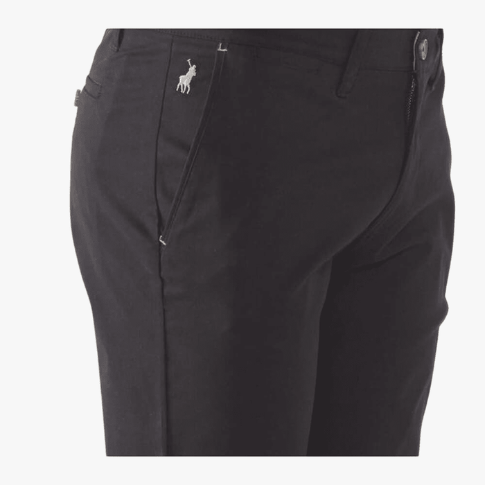 Polo Mens Carson Cotton Stretch Slim Leg Chino Black | Polo