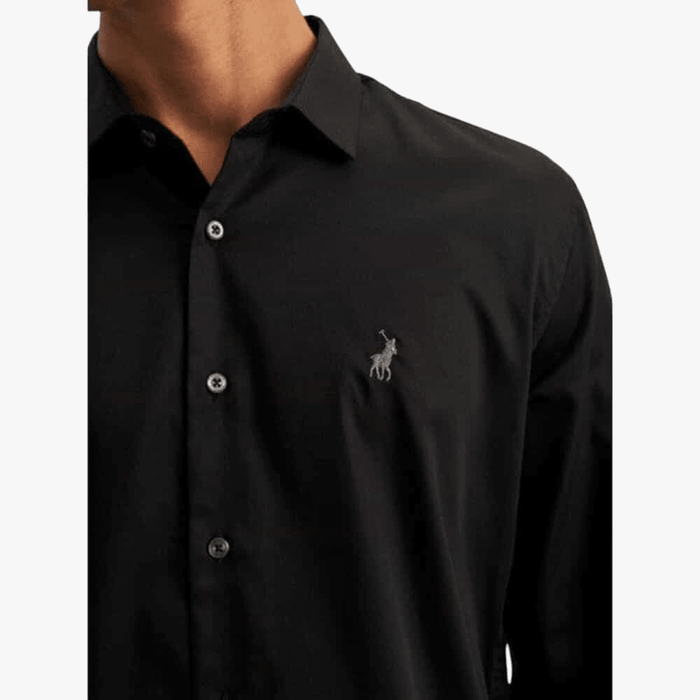 Polo Mens Custom Fit Greig Long Sleeve Shirt Black | Polo
