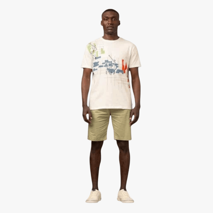 Polo Mens Distorted Printed Short Sleeve Tee Off White | Polo
