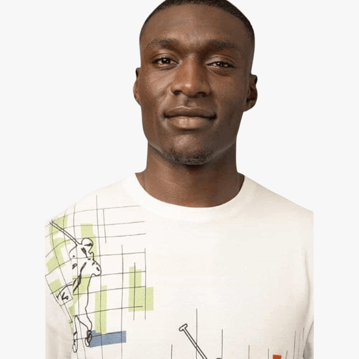 Polo Mens Distorted Printed Short Sleeve Tee Off White | Polo