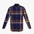 Polo Mens Easy Care Bold Check Long Sleeve Shirt Dark Blue | Polo