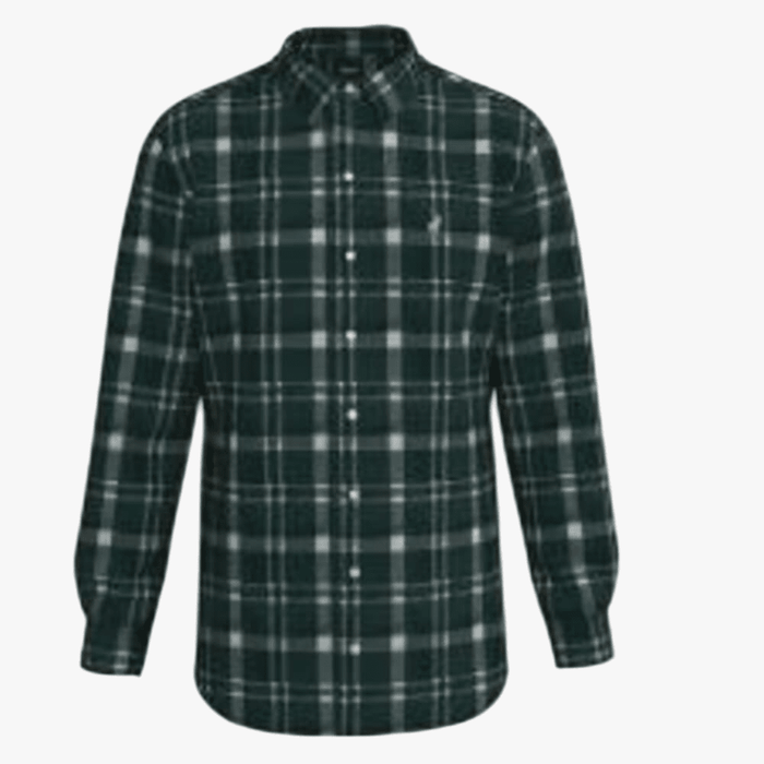Polo Mens Easy Care Check Long Sleeve Tee Dark Green | Polo