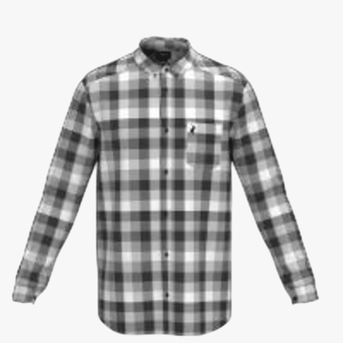 Polo Mens Easy Care Check Long Sleeve Tee Grey | Polo