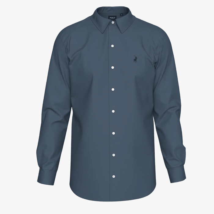 Polo Mens Essential Sateen Long Sleeve Shirt Blue | Polo