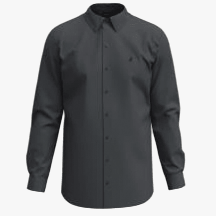 Polo Mens Essential Sateen Long Sleeve Shirt Charcoal | Polo