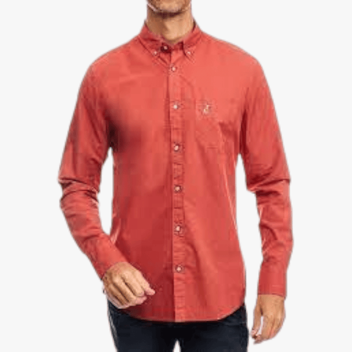 Polo Mens Jason Long Sleeve Shirt Brick Polo