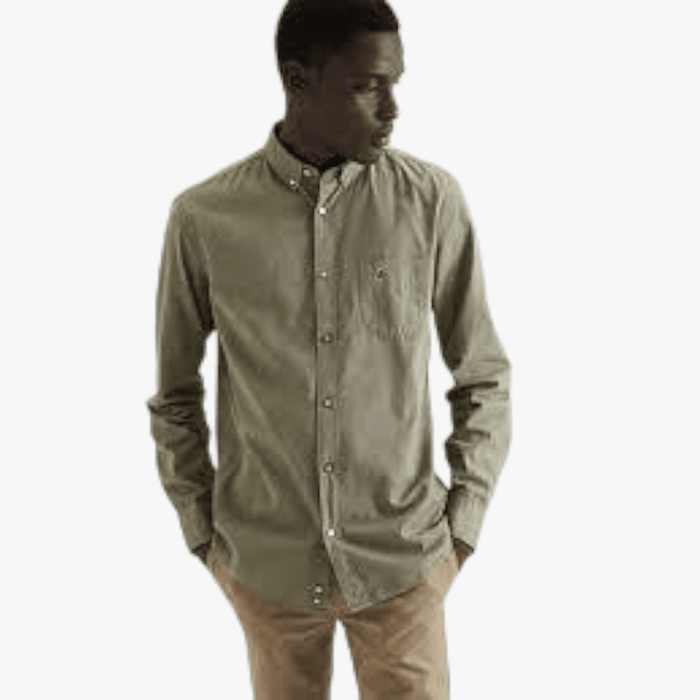 Polo Mens Jason Long Sleeve Signiture Shirt Khaki Polo
