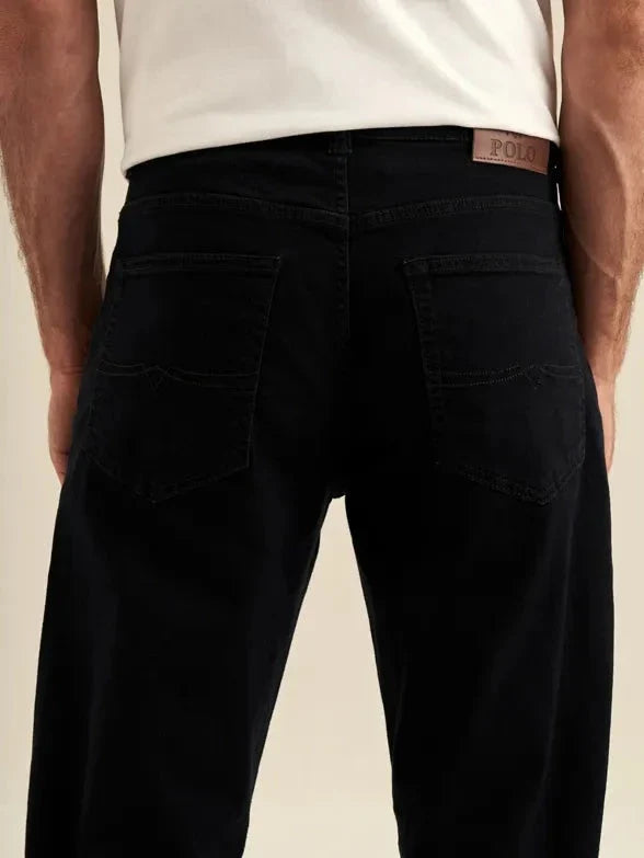 Polo Mens Paul Comfort Fit Relaxed Leg Stretch Denim Black | Polo