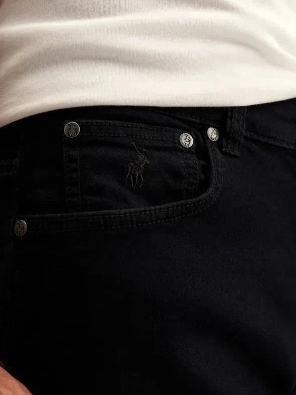 Polo Mens Paul Comfort Fit Relaxed Leg Stretch Denim Black | Polo