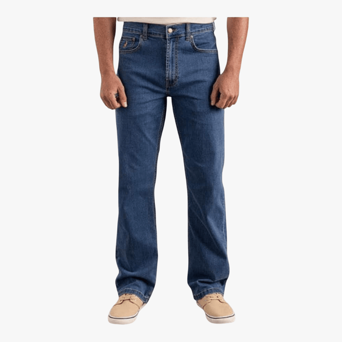 Polo Mens Paul Comfort Fit Relaxed Leg Stretch Denim Stone Wash Polo