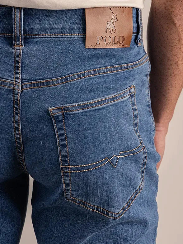 Polo Mens Paul Comfort Fit Relaxed Leg Stretch Denim Stone Wash | Polo