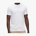 Polo Mens Printed Grid Short Sleeve Tee White | Polo