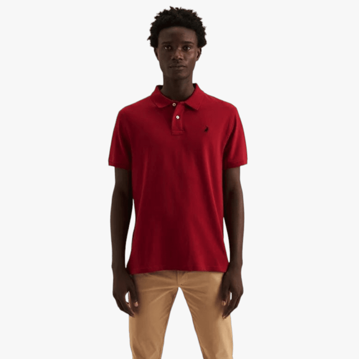 Polo Mens Stretch Pique Short Sleeve Golfer Crimson | Polo