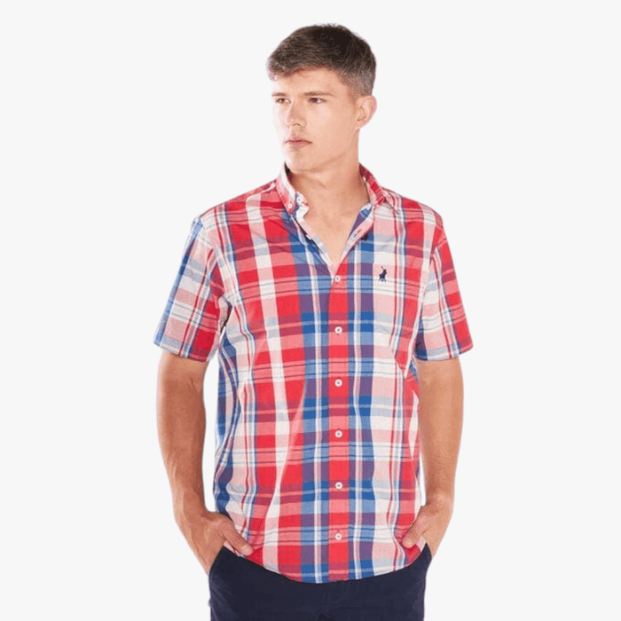 Polo Mens Weekender Short Sleeve Shirt Red | Polo