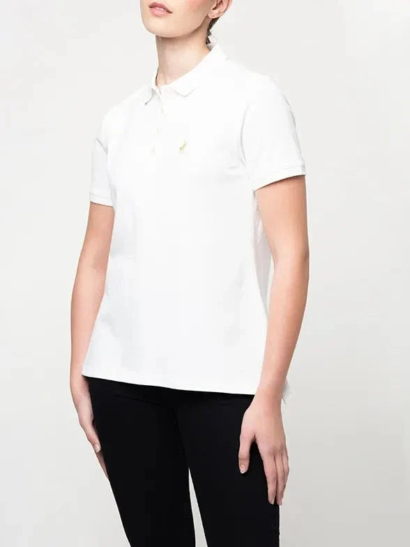 Polo Women Margot Small Pony Stretch Short Sleeve Golfer White | Polo