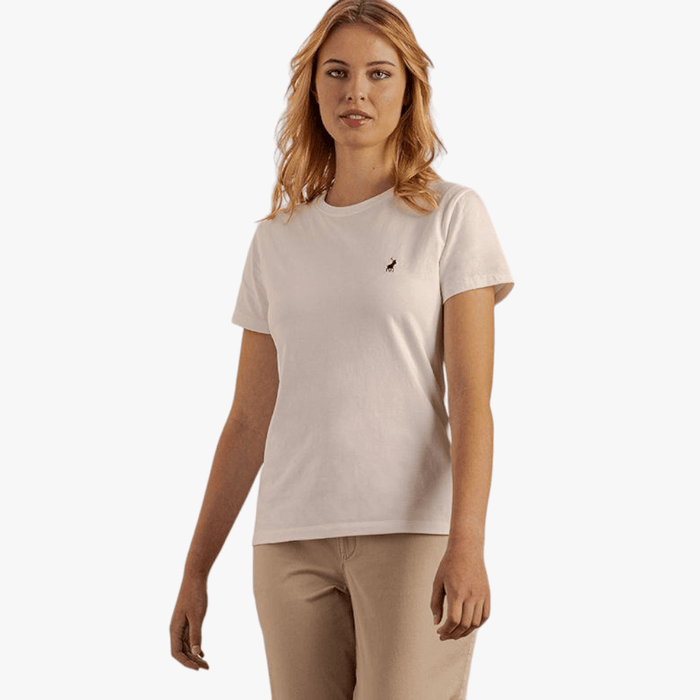 Polo Womens Allie Small Pony Stretch Short Sleeve Tee White Polo