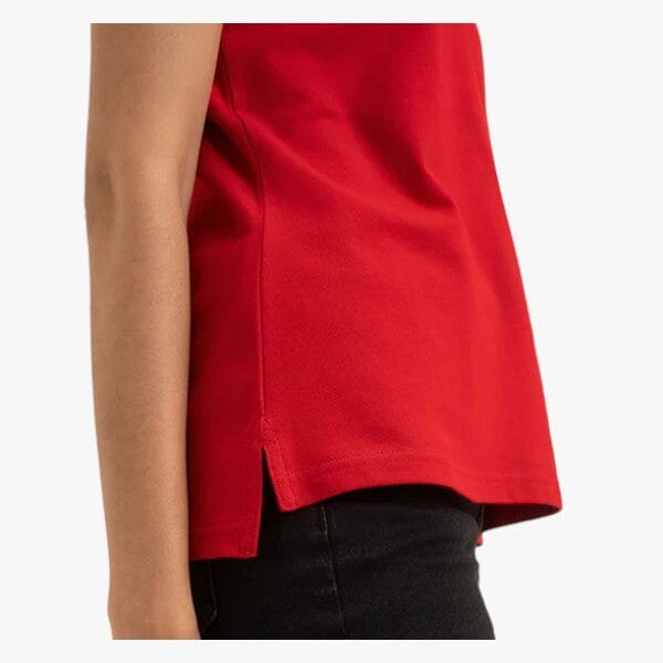 Polo Womens Margot Small Pony Stretch Short Sleeve Golfer Red | Polo
