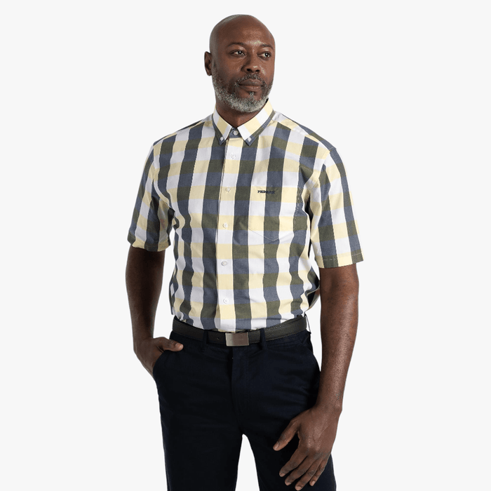 Pringle Mens Classic Short Sleeve Shirt Yellow | Pringle
