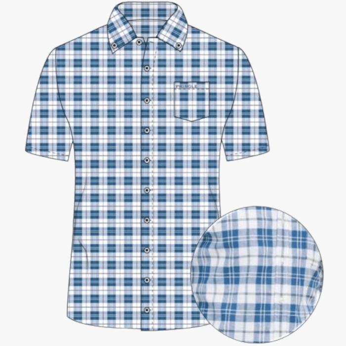 Pringle Mens Sage Short Sleeve Shirt Blue | Pringle