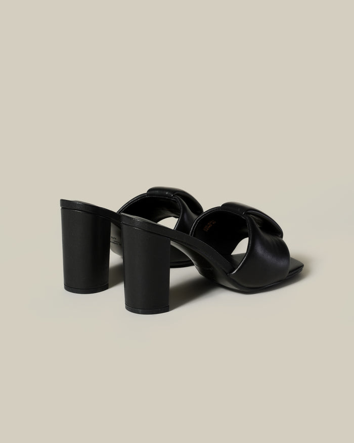 Puffed Band Block Heels