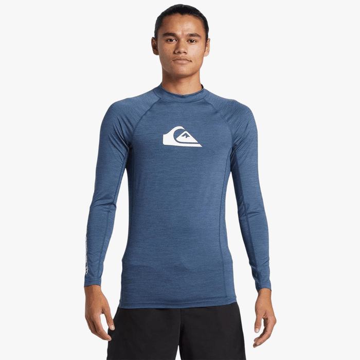 Quiksilver Mens Everyday Comp Upf50 Long Sleeve Rash Vest Vint Indigo Heather | Quiksilver