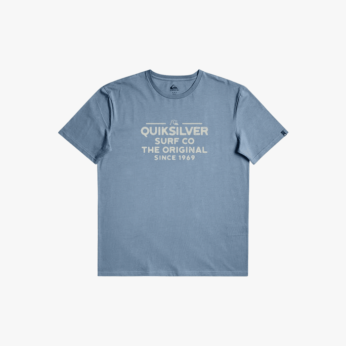 Quiksilver Mens Feeding Line Short Sleeve Tee Faded Denim | Quiksilver
