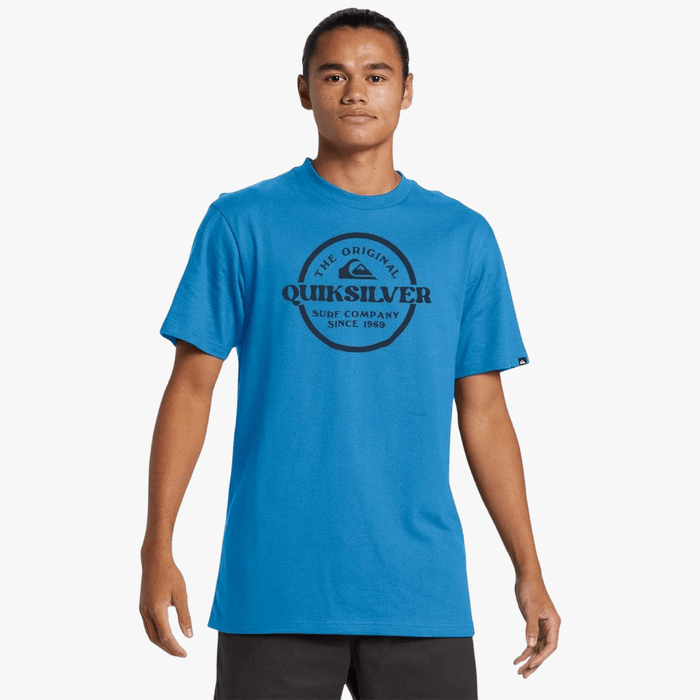 Quiksilver Mens Straight Up Short Sleeve Tee Vallarate Blue | Quiksilver