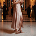 Radiant Rosegold Mule Pumps
