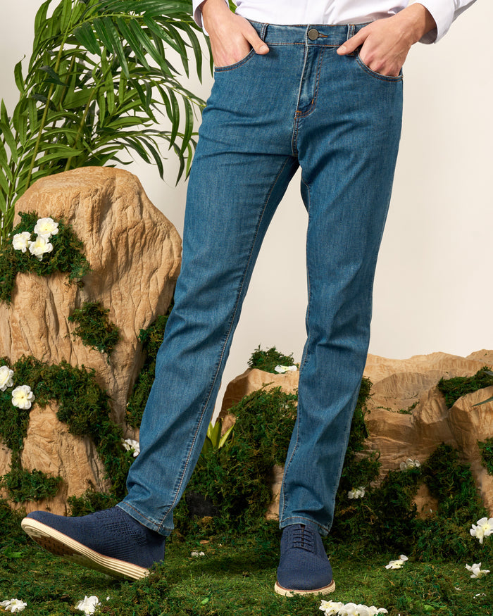 Regular Fit Knit Denim Jeans