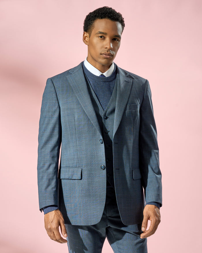 Regular Fit Navy Three-Piece Suit