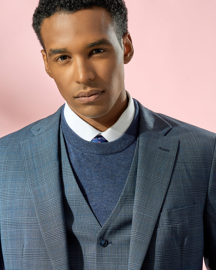 Regular Fit Navy Three-Piece Suit