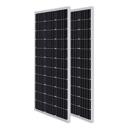 Renogy Solar Panel 2pcs 100 Watt 12 Volt Monocrystalline, 2-Pack Compact Design