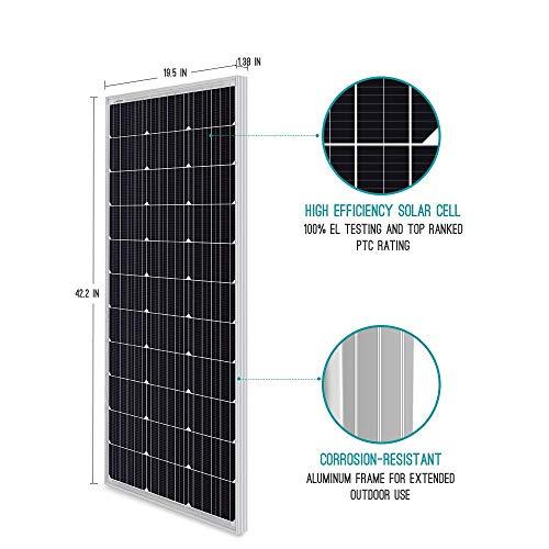 Renogy Solar Panel 2pcs 100 Watt 12 Volt Monocrystalline, 2-Pack Compact Design