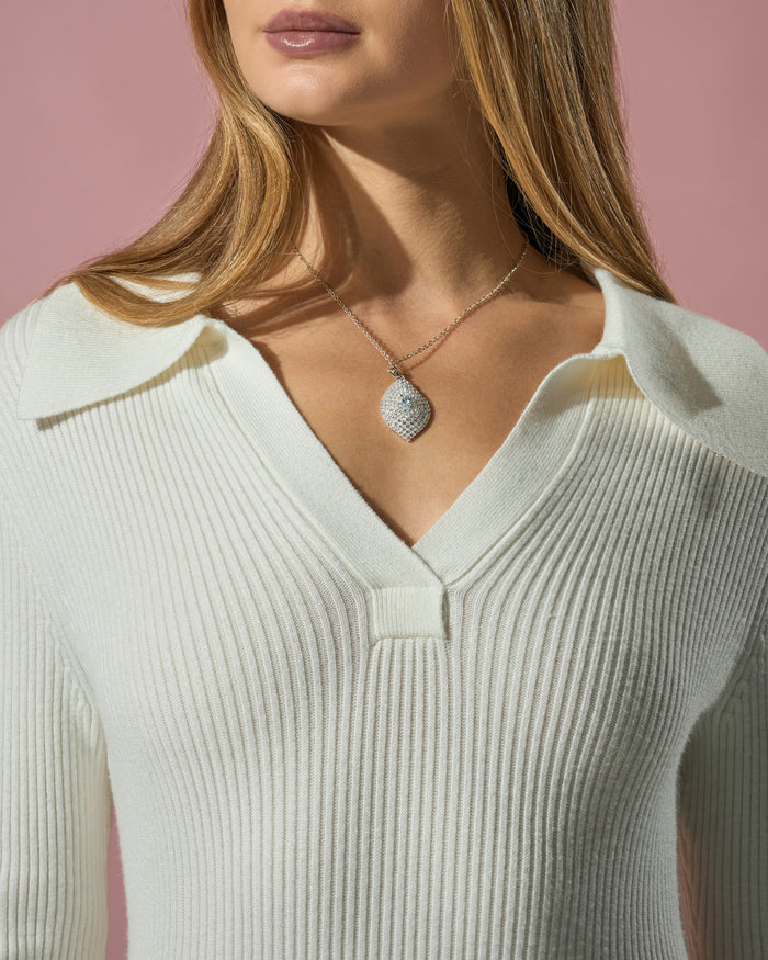 Ribbed Flare-Sleeve Dress