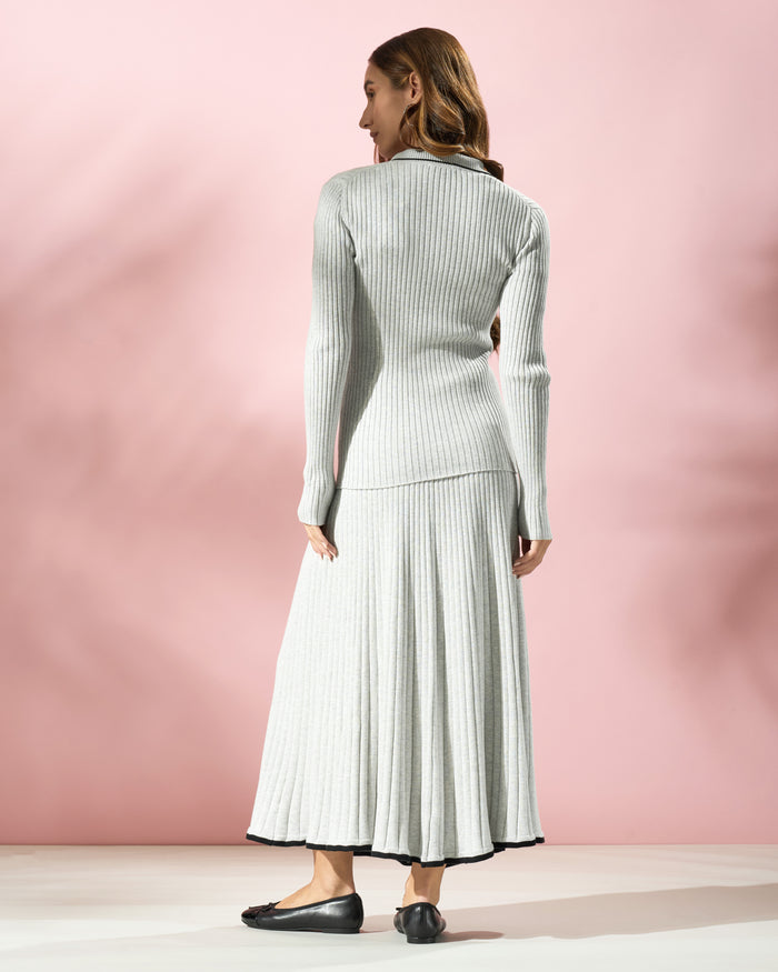 Ribbed Knit Button-Down Cardigan