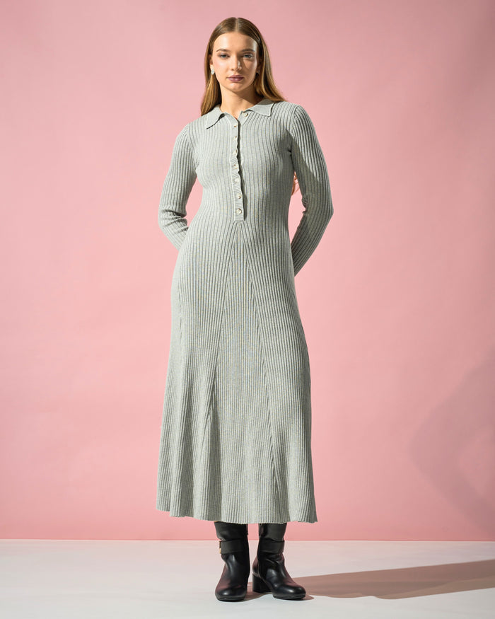 Ribbed Knit Cotton Dress