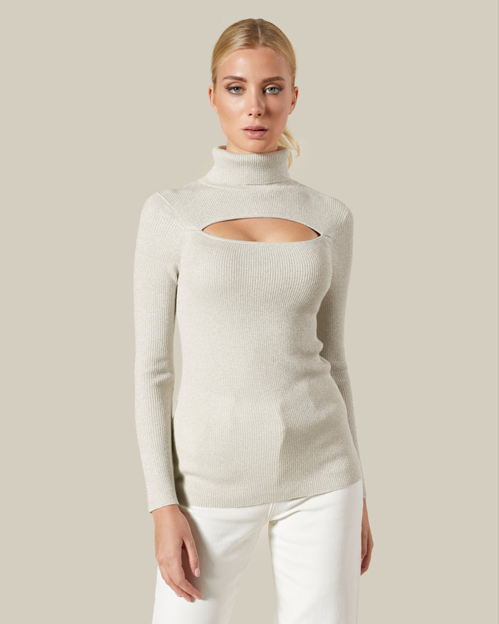 Ribbed Knit Cut-out Top