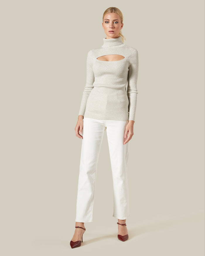 Ribbed Knit Cut-out Top