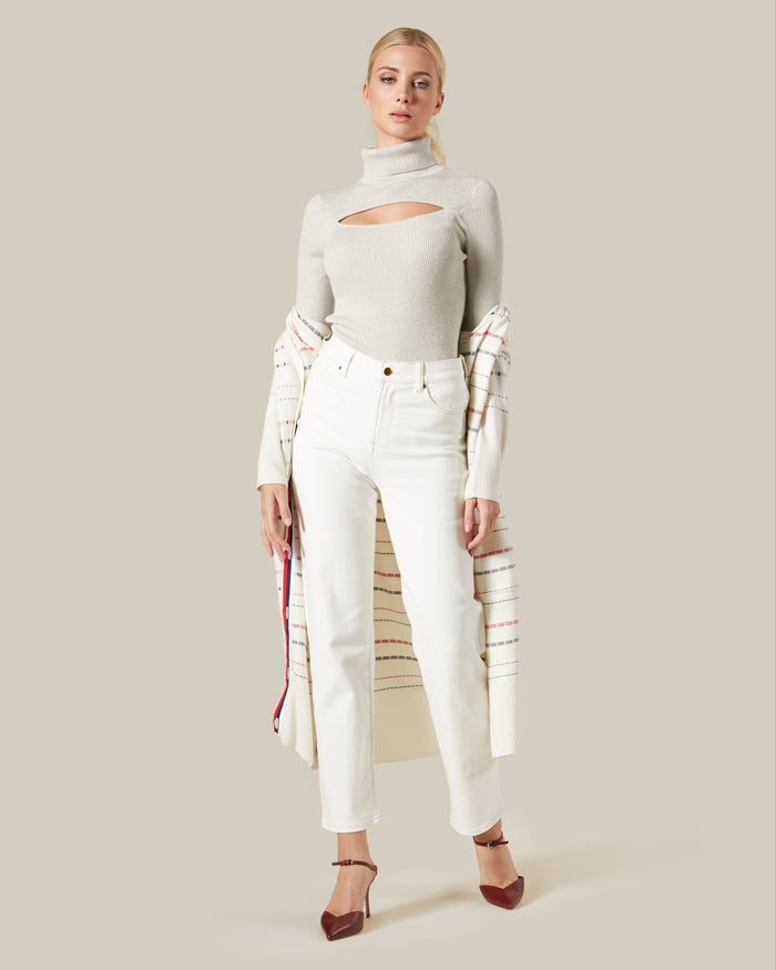 Ribbed Knit Cut-out Top