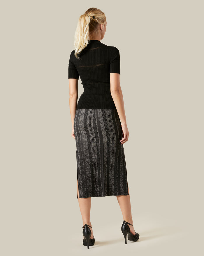 Ribbed Knit Mock Neck Top