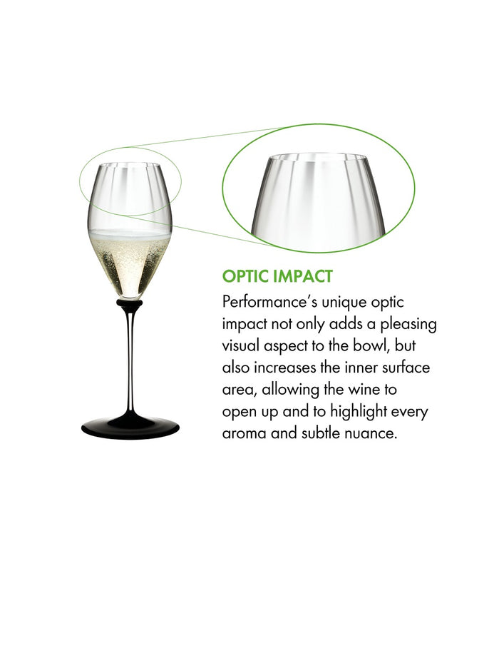 RIEDEL FATTO A MANO PERFORMANCE CHAMPAGNE BASE NEGRA