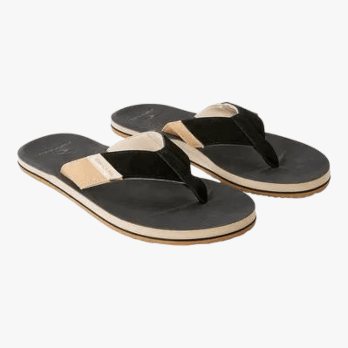 Ripcurl Mens Oxford Open Toe Flip Flop Black Tan Ripcurl