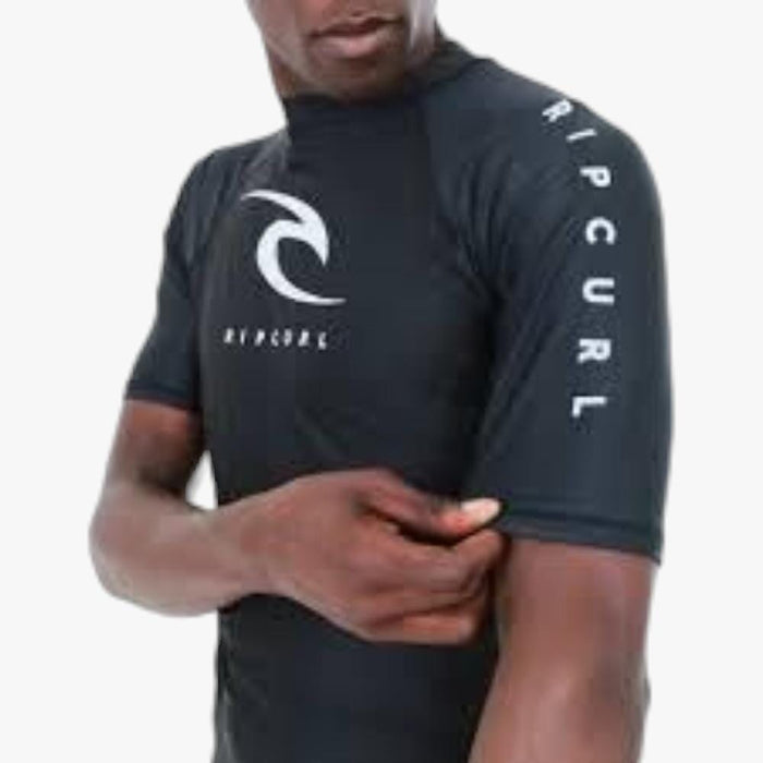 Ripcurl Mesn Corp Arm Short Sleeve Rash Vest Black Ripcurl