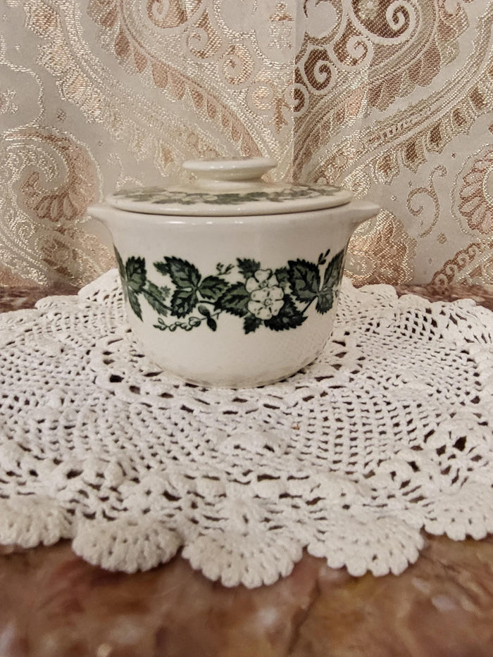 Royal China Underglaze "Old English Green" Sugar bowl with lid