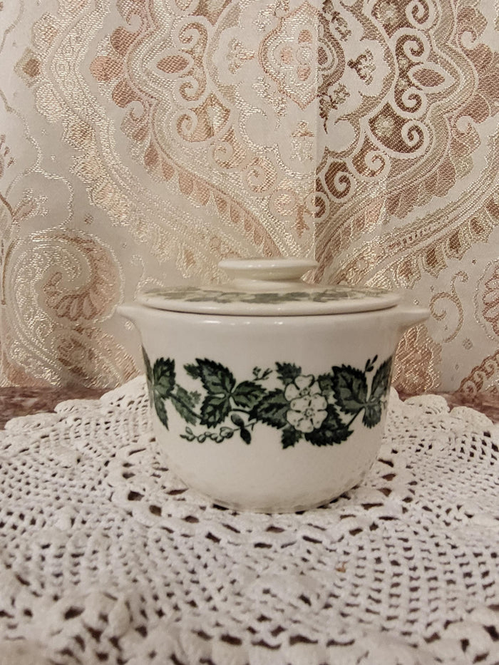 Royal China Underglaze "Old English Green" Sugar bowl with lid