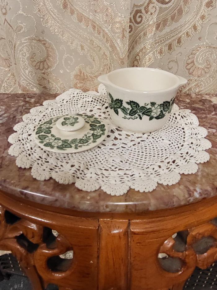 Royal China Underglaze "Old English Green" Sugar bowl with lid