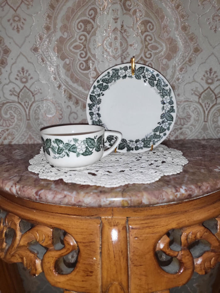 Royal China Underglaze "Old English Green" Teacup & Saucer Set