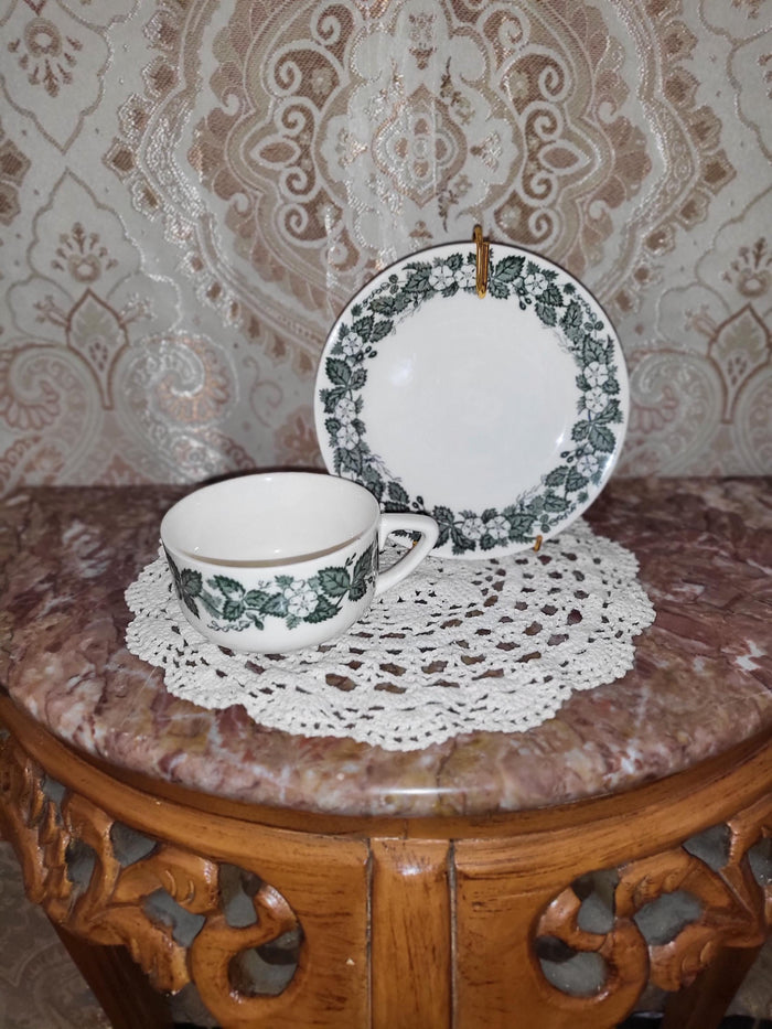 Royal China Underglaze "Old English Green" Teacup & Saucer Set