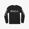 Rvca Boys Big Rvca Long Sleeve Tee Black White Rvca